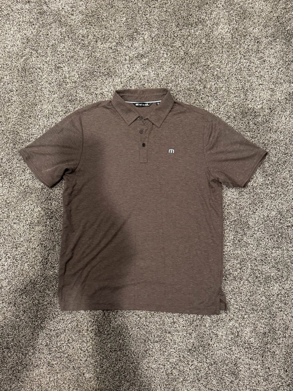 Travis Mathew Men's Dark Brown Polo with Subtle Logo